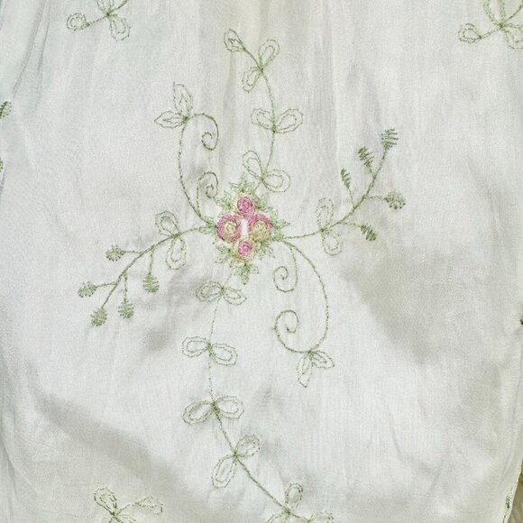 Crayon Kids Child's Dress Size 4T Green Pink Flowers Short Sleeve - Picture 2 of 7